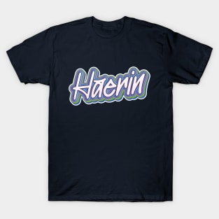 New Jeans Newjeans Haerin name text typography bunnies tokki | Morcaworks T-Shirt